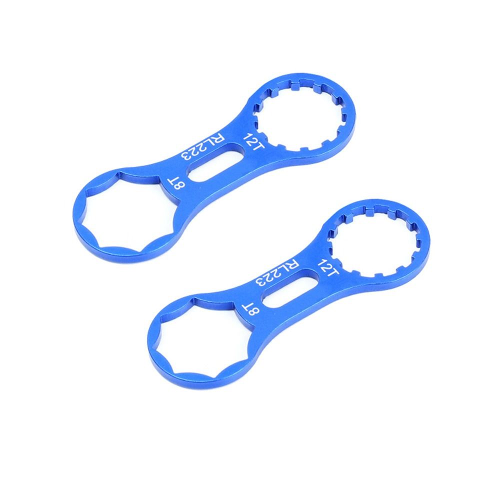 2PCS Durable Aluminum Alloy Bike Front Fork Wrench Lightweight 99.5*35.5mm Bicycle Fork Cap Spanner Blue Fork Cap Wrench MTB Fork