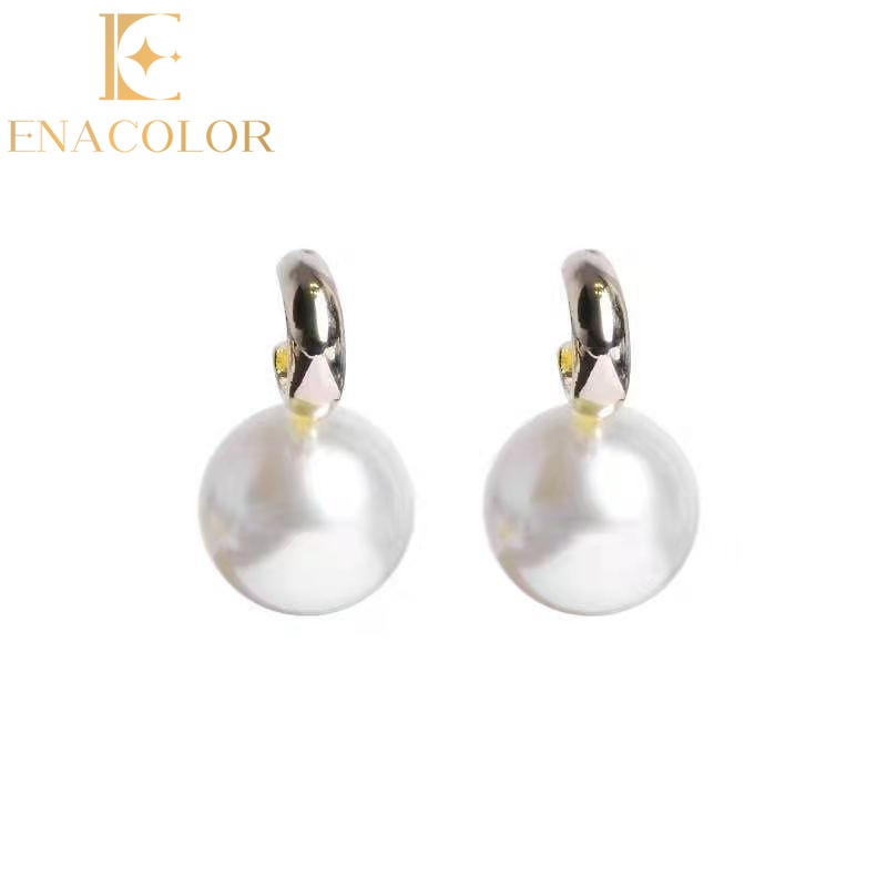 Enacolor S925 Silver Needle Elegant Metal Earrings for Women Girl Ins New