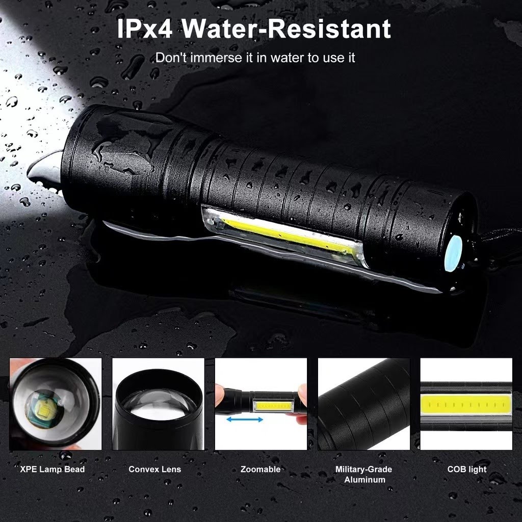 MINI FLASHLIGHT RECHARGEABLE WATERPROOF USB CHARGE A006