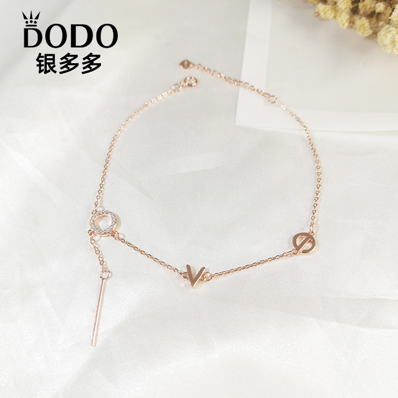 【Mega Sale】S925 Sweet LOVE Women's Fashion Summer Ankle Accessories Silver