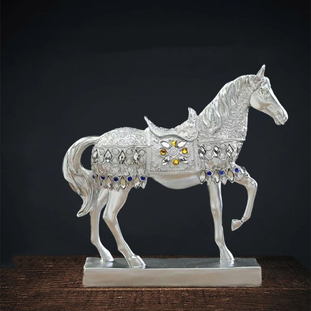 Micro Landscape Resin Horse Ornaments Modern Handicraft Horse Statue Art Creative Miniatures Figurine Gift