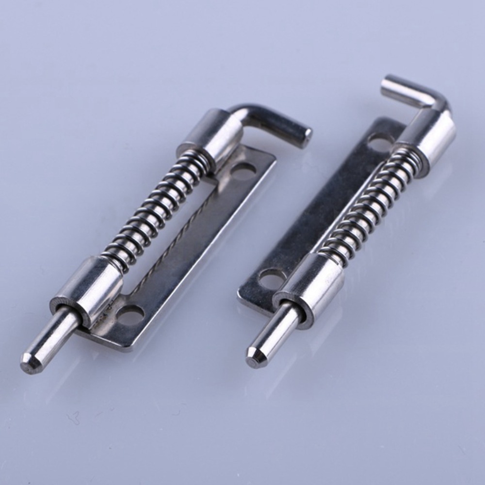 Durable Stainless Steel Spring Loaded Door Lock Bolts Anti-theft Catch Lock Sliding Bolts Lock Padlock Clasp Cabinet Latches Home Hardware