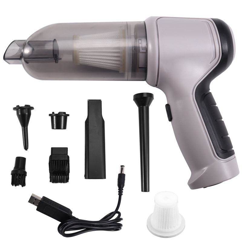 Mini Handheld Vacuum Cordless Car Vacuum Cleaner Portable Rechargeable Dust Extracter Gray