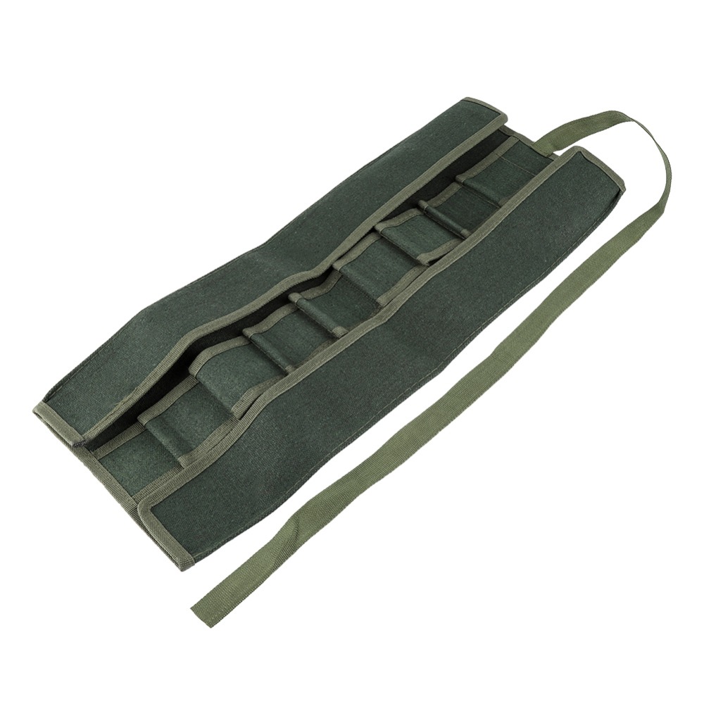 1Pc Portable 10 Pockets Canvas Gardening Handle Storage Bag​ Organizer Pouches ​Rolling Tool Roll Up Storage Bag​ Multifunctional​ Heavy Duty Canvas Rolling Tool Bag Garden Tool Storage