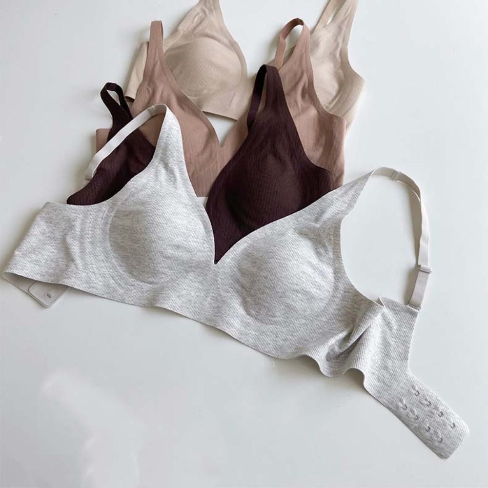 Fashion Traceless Triangle Cup Bra Seamless Yoga Sports Push Up Bra Women Bralette Thin Belt Wireless Bras Daily