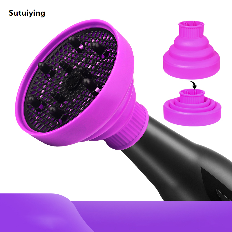 Sutuiying 1piece Salon Silicone Hair Dryer Diffuser Cover Adjustable Fashion Temperature Resistant Dispersion Drying Hair Dryer Cover