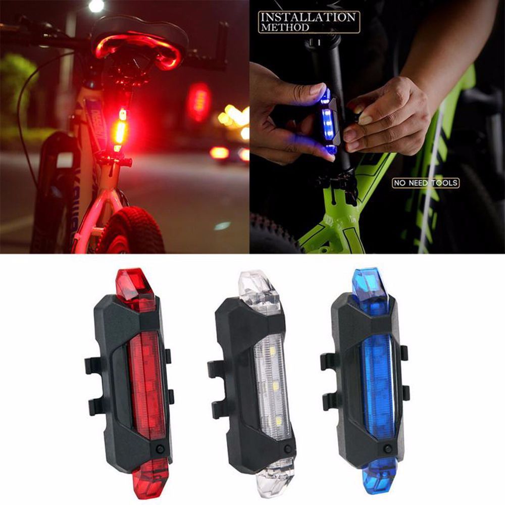 Waterproof Portable Bicycle Lamp MTB Bicycle Cycling Accessories Bike Rear Taillight Bicycle Lights Taillight Lights Charge Bike Lights