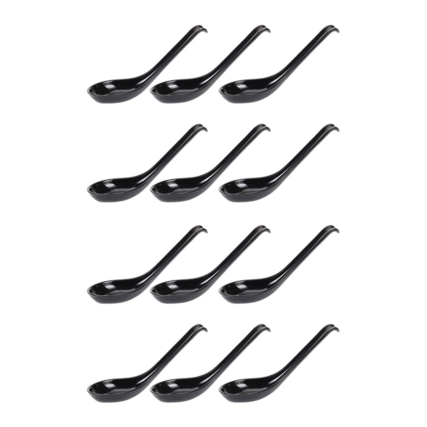 NAMUNY Soup Spoons,12 Pcs Japanese Style Spoons Rice Spoons Chinese Asian Soup Spoons with Long Handle