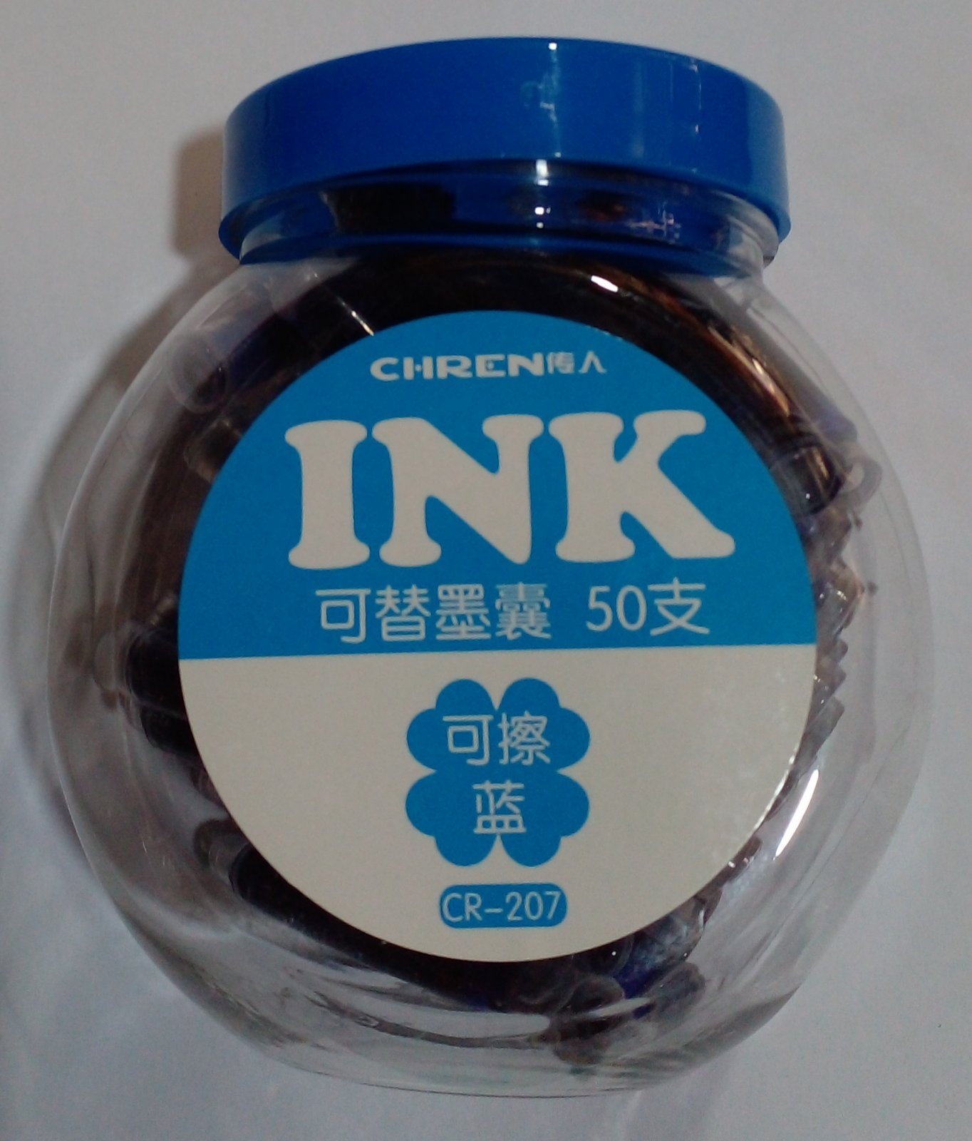 Ch Ren Blue Ink Cartridges for Pen in 50 in 1 jar