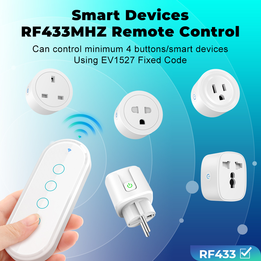 NEW RF433MHZ Remote Control For Smart Home Devices 4 Gang EV1527 Code Transmitter 2 Way Control 433Mhz RF Wireless Switch 100m Range