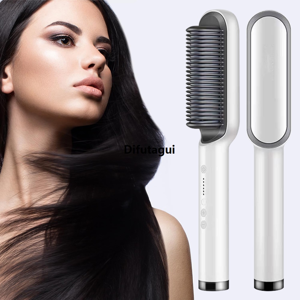 Difutagui 1PC Curly Hair Stick Straight Hair Comb Multifunctional 2 In 1 Sales promotion Comb Negative Ions Will Not Harm Hair Plywood White 1 Piece