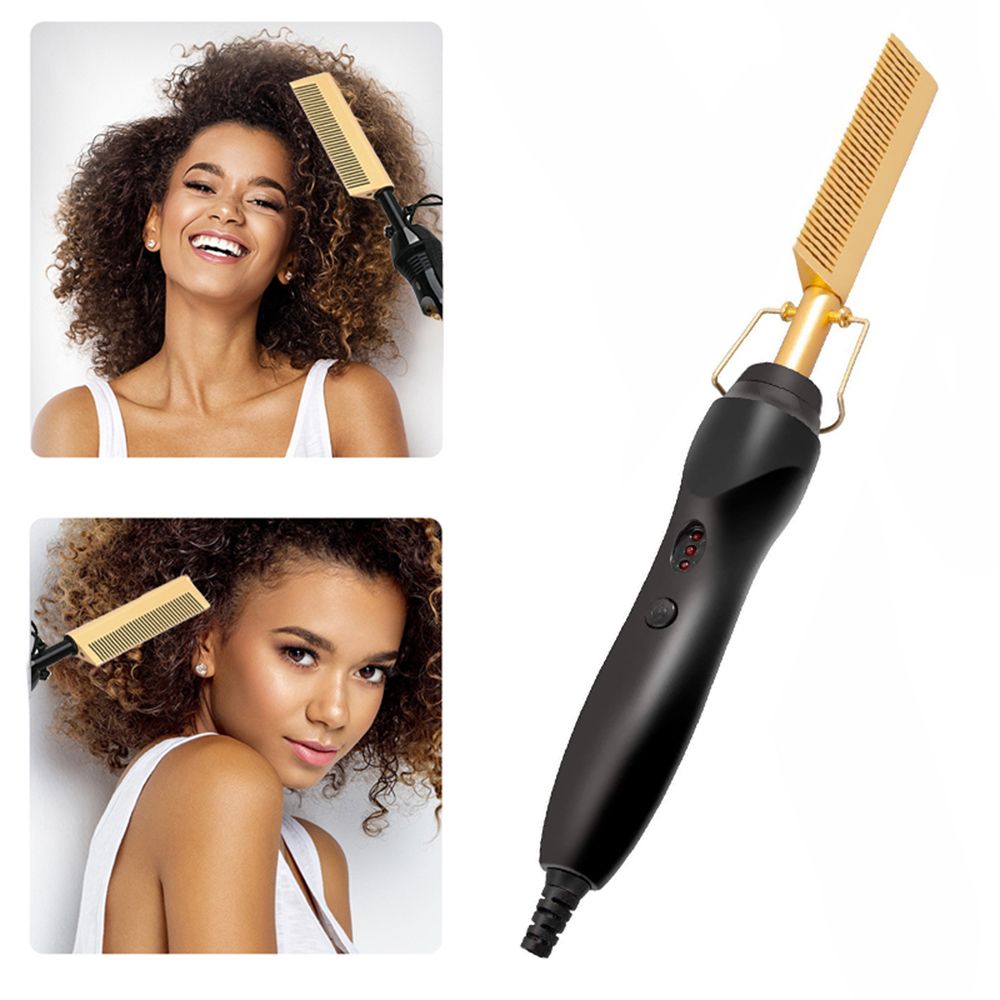 New Wet and Dry With Hairpins Hot Comb Hair Straightener Heat Pressing Combs Electric Hair Straightening Comb