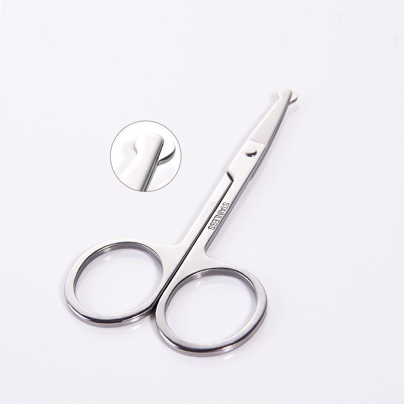 Nose Hair Trimmer Set for Men, Round Head Stainless Steel Nose Cleaning Manual Small Scissors for Women