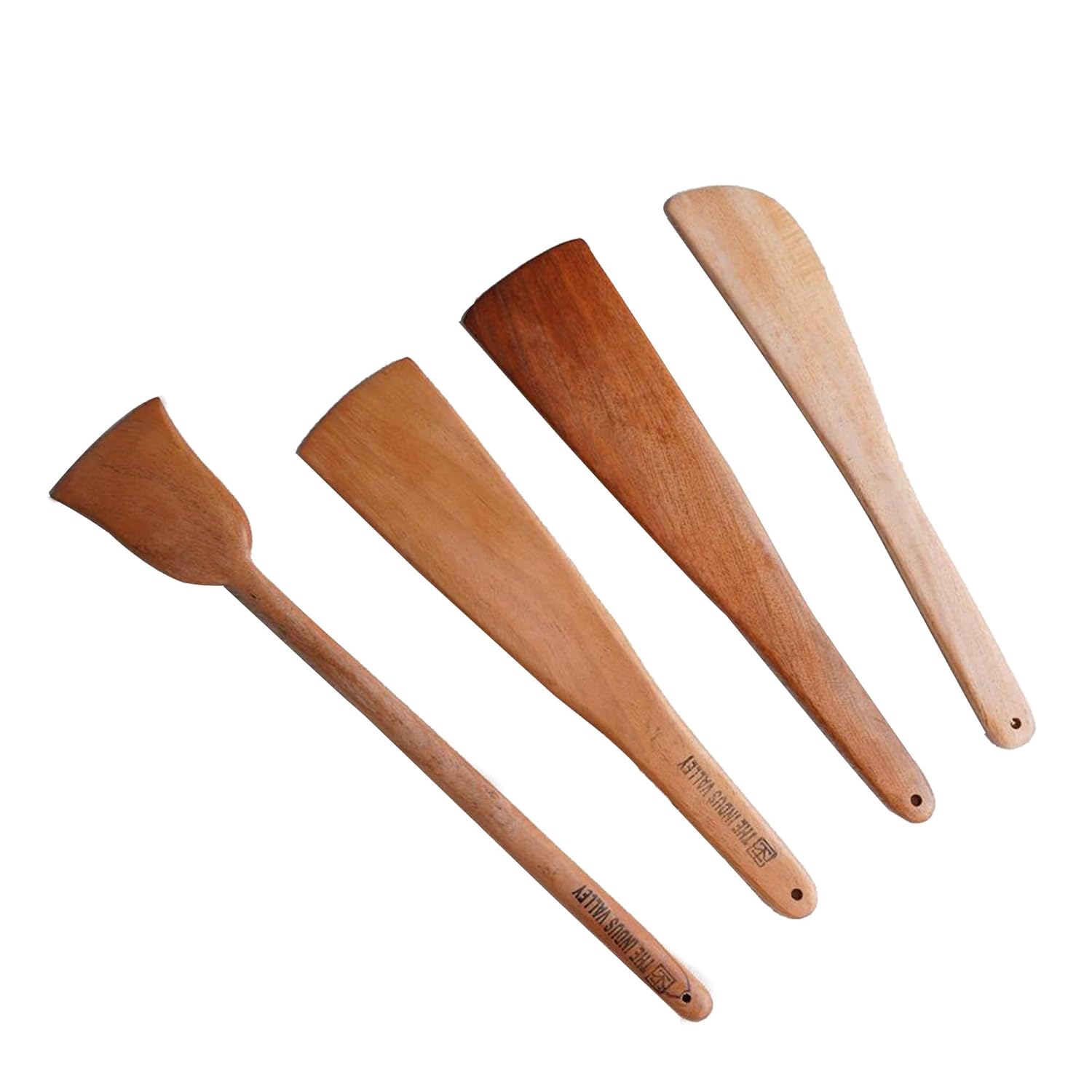 Wooden Kitchen Utensil Set, Dark Brown Wood Cookware Spoon and Spatula Salad Fork 3 Pieces