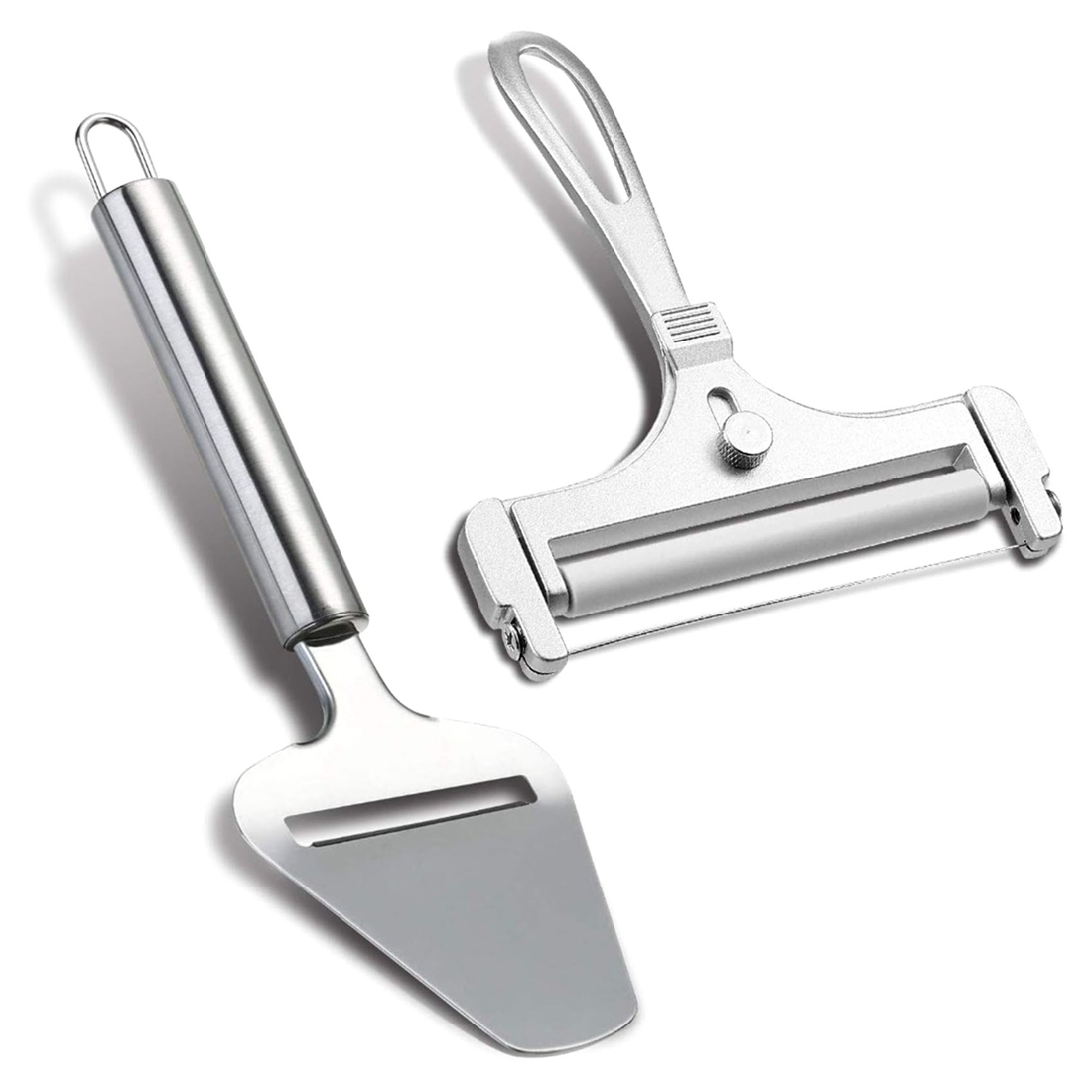2 PCS Stainless Steel Wire Cheese Slicer Cheese Plane Tool Adjustable Thickness Cheese Cutter Kitchen Cooking Tool