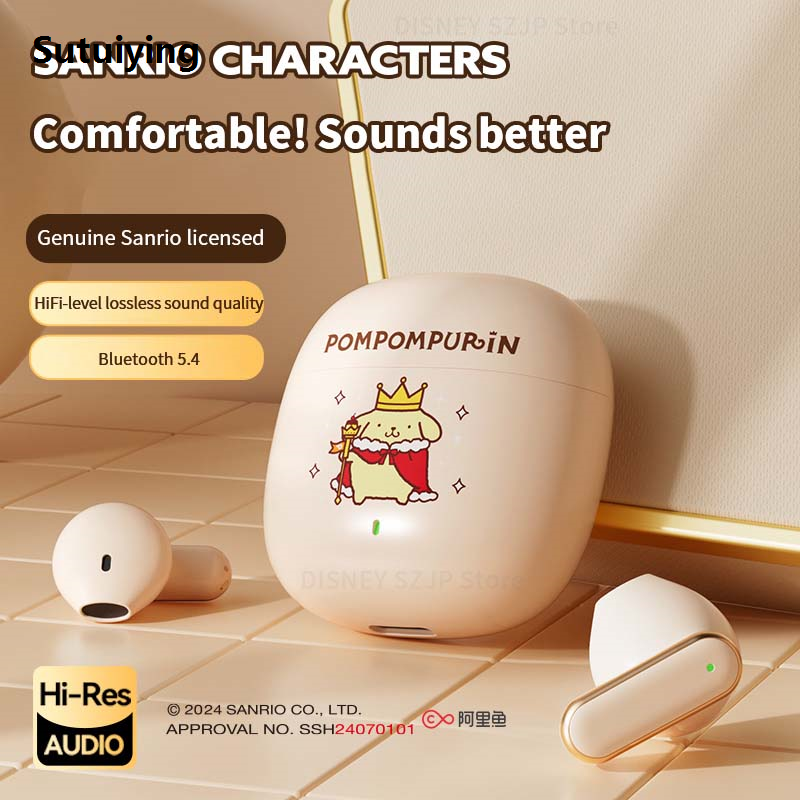 Sutuiying Original Sanrio Earbuds Q3 Kawaii Hello Kitty Bluetooth 5.4 Headphones Fifty percent discount Cute Kuromi TWS Wireless Headsets HD Call Noise Reduction