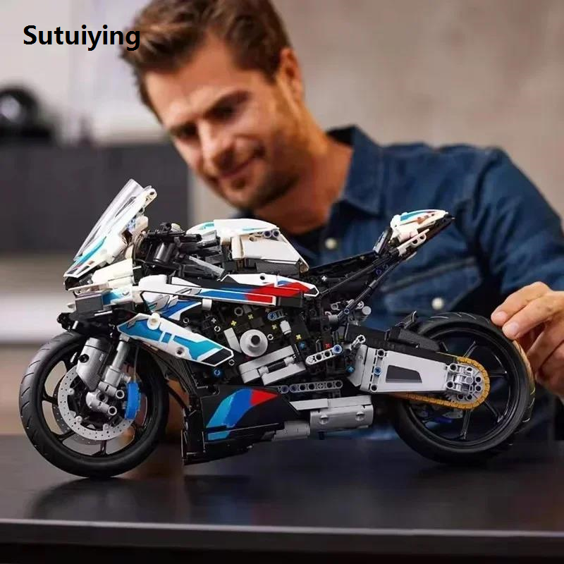 Sutuiying IN STOCK M1000RR Motorcycle Model 1920pcs Heavy Locomotive Technology Compatible With 42130 MOC Building Blocks Bricks Toys