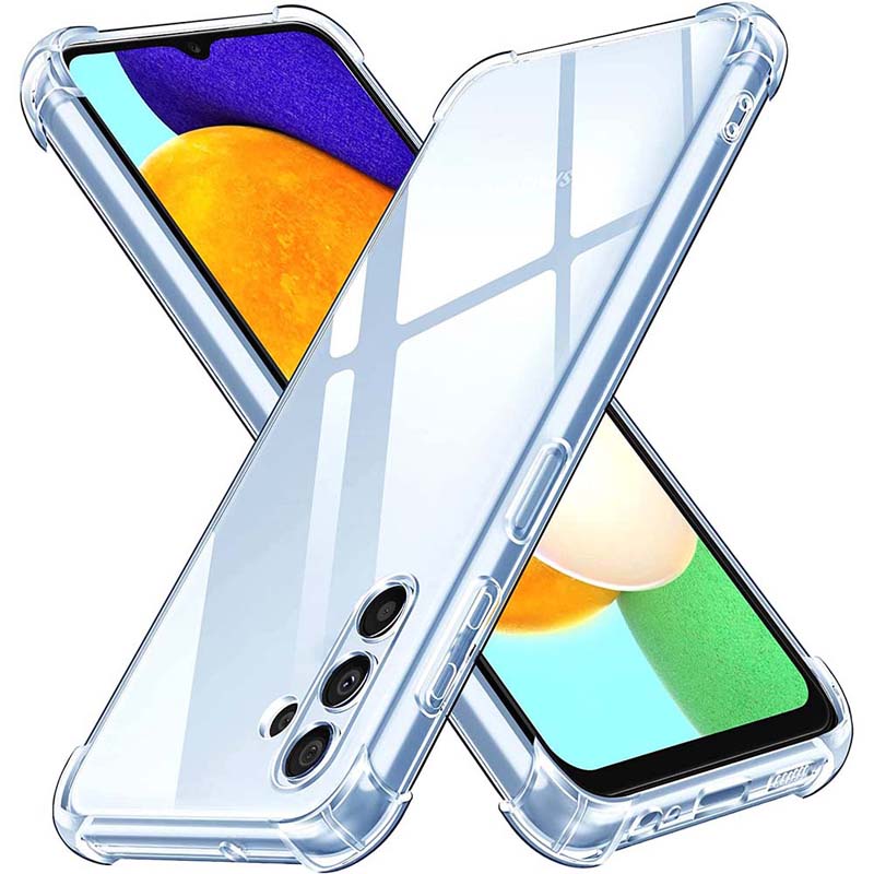 Samsung M35 5G M14 5G A24 4G A25 5G A34 5G A35 5G A54 5G Clear Cover with Camera Protection Reinforced Corner Bumper Clear Transparent Shockproof Soft Cover Case