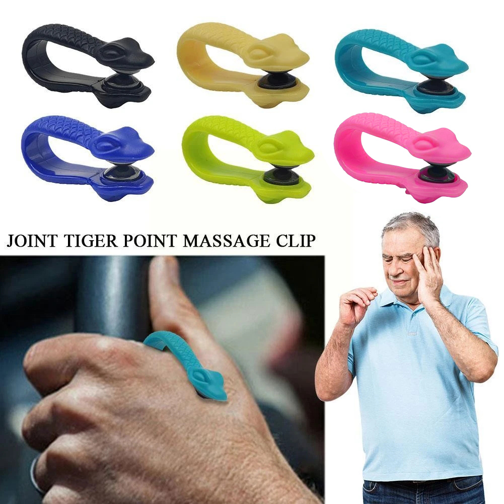 HOT Acupressure Hand Pressure Point Clip Snake Shape Relieve Pain Portable Finger Point Massager for Thumbs Headache Blood