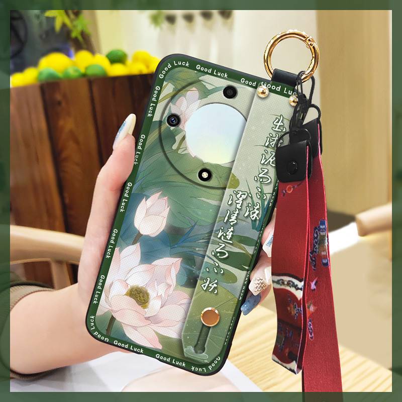 Kickstand Chinese style Phone Case For TCL 60 SE NxtPaper 5G Phone Holder For Mom Protective Wrist Strap Lanyard Ring