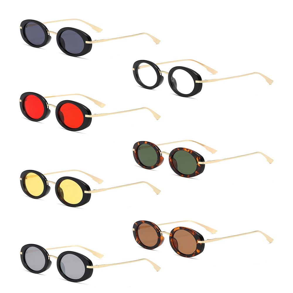 Fashion Vintage Small Oval Sunglasses Y2K Retro Hip Hop Sun Glasses Beach/Travel/Streetwear UV400 Shades for Women & Men