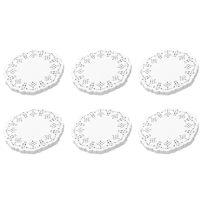 JAERBEE Lace Doilies Paper 600 Pcs,4.5 Inch Decorative Round Placemats,Liners for Cake,Desserts Baked Treat Tableware Display