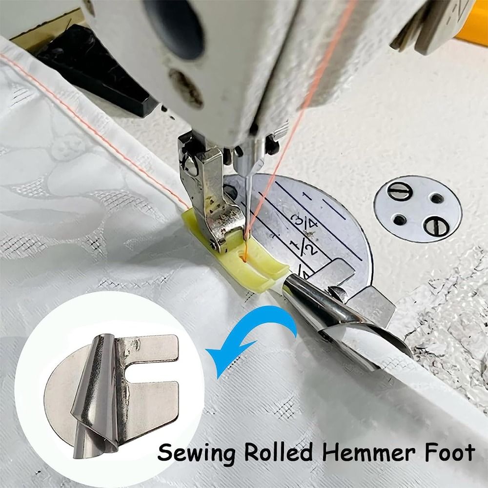 2PCS High Quality 3mm-10mm Sewing Rolled Hemmer Foot Durable DIY Crafts Hemming Puller Stainless Steel Sewing Accessories Home