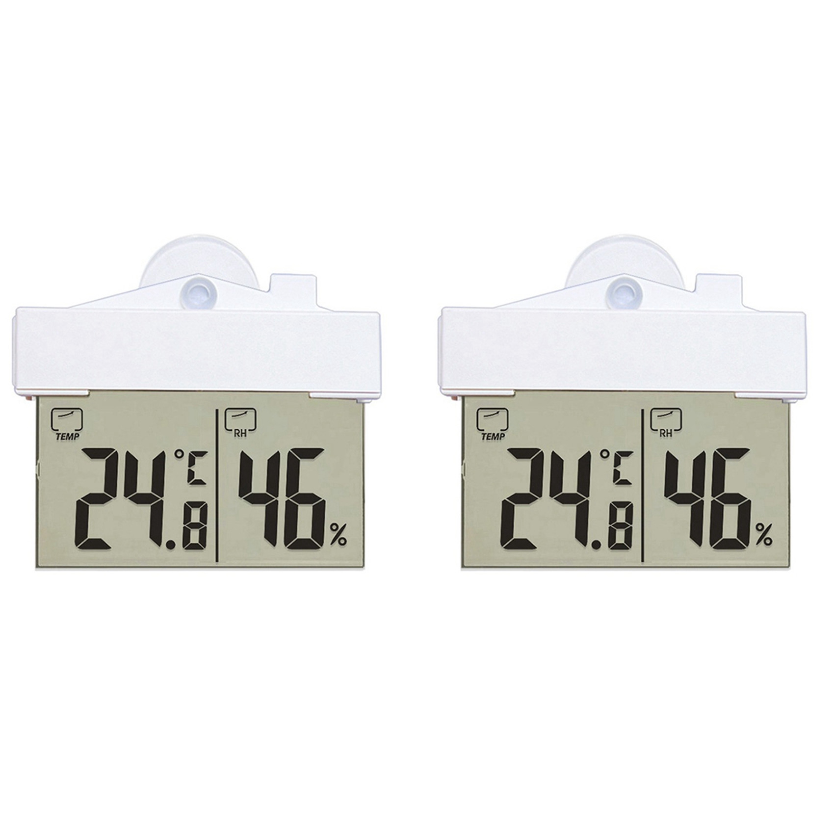 JINMY 2X Digital Transparent Home Window Display Thermometer Hygrometer Indoor Outdoor Temperature Humidity Meter Station