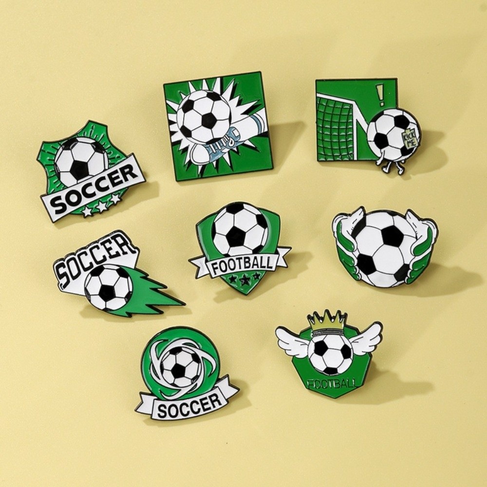 Alloy Drop Cute Cartoon Football Brooch Alloy Material Personalized Design Football Pin Unique Creative Drip Oil Sports Badge Personal Collection