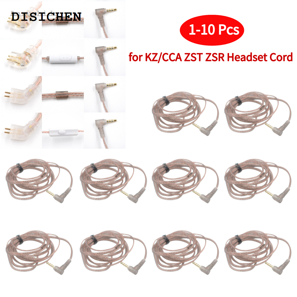 DISICHEN High Quality Anrushide 1/10PCS High-Purity Copper Twisted Earphone Cable for KZ/CCA Bargain price ZST ZSR ZSN ZSN PRO Headset Wire Oxygen-Free Headphone Cord
