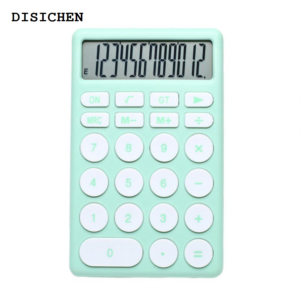 DISICHEN Portable 12-digit Display 12 Digit Lcd Display Colorful 12 Digit Lcd Display Electronic Calculator for Office School Home for Business