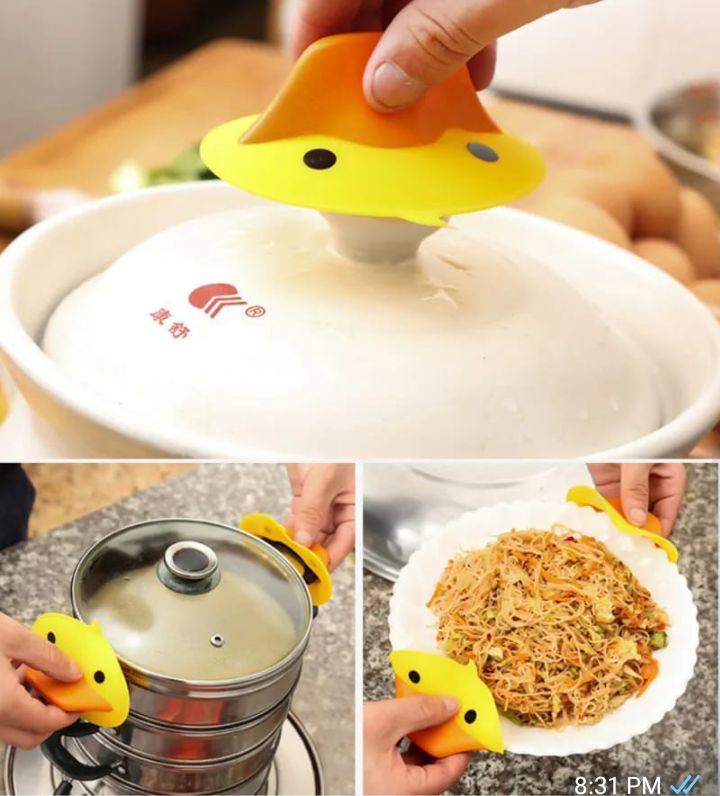 Vylon HOTTEST SALE Silicone Pot Holders,Funny Cute Oven Mitts for Kitchen Mittens,Mini Oven Mitt Duck Pattern,Small Oven Mitt,Baking and Pot-Holding, Heat Resistant Gloves