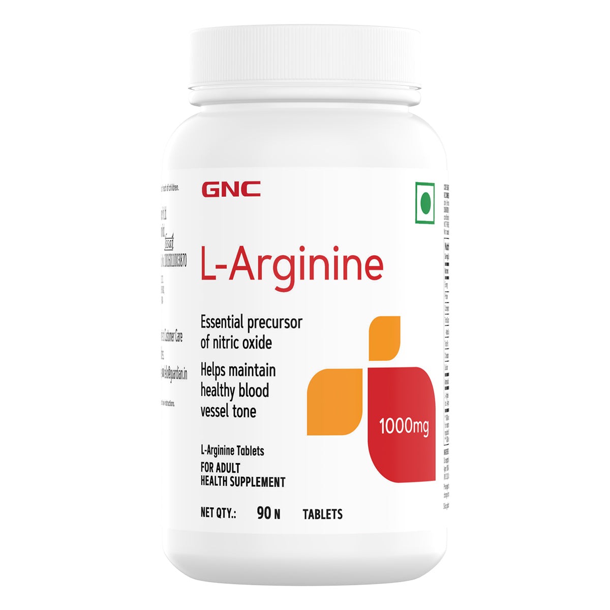 GNC L-Arginine 1000mg- 90 Tablets For Boosts Energy & Endurance, Improves Blood Flow