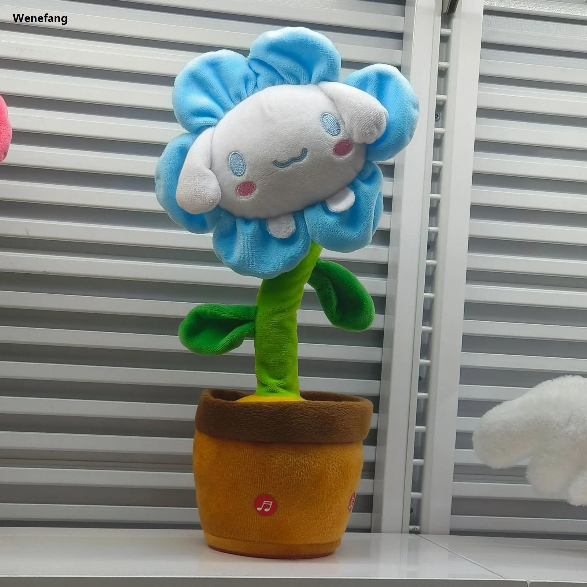Wenefang Sanrio Anime Music Potted Plant Rechargeable Sing Dancing Recording Hot Selling Talk Hello Kitty Twist Flower Pot Funny Children's Toy