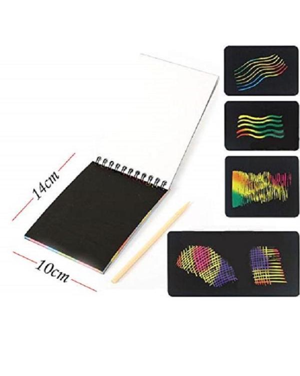 Vylon Multi Colourful Rainbow Drawing Scratch Note Book for Kids Pages: 10pages Size: 5by4inch