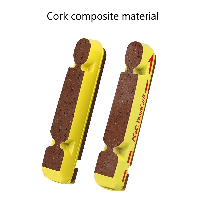 1Pair Carbon Brake Pads V-Brake C-Brake Pads Cork Rubber Replaceable Road Folding Bicycle Brake Caliper Shoes CF8