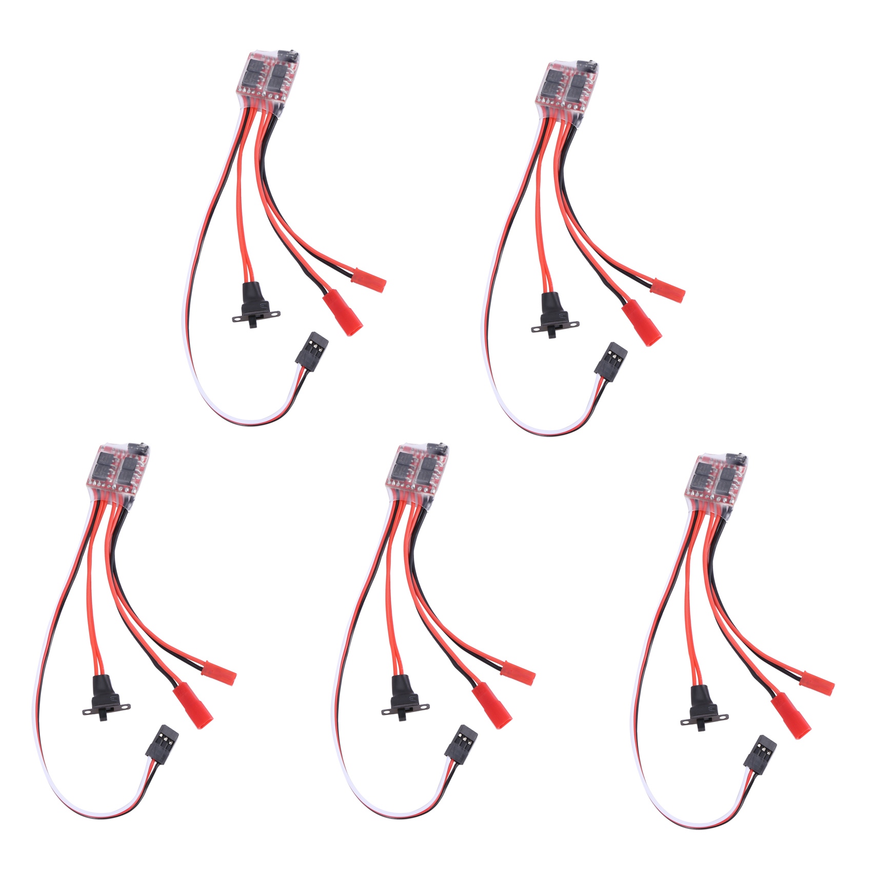 fasdaga 5X 20A Bustophedon ESC Brushed Speed Controller for RC Car Truck Boat