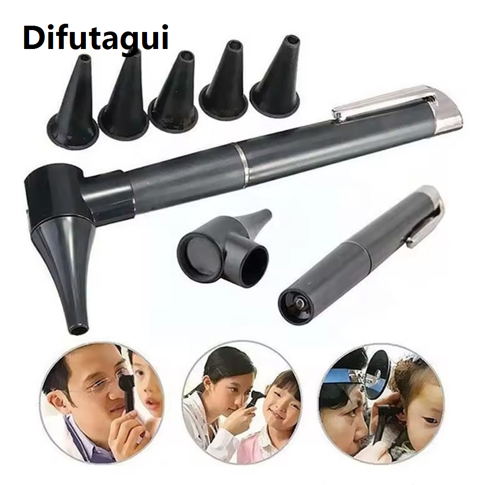 Difutagui 2025 New Mini Diagnostic Otoscope Kit 5 Speculas Magnifying Lens Led Light Flashlight Diagnostic Instrument Nurse, Student, Doctors