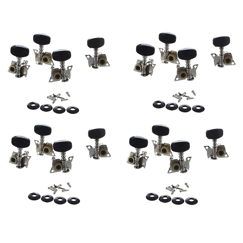 ZOROOM 16Pcs Ukulele Guitar and Small 16 String Guitar Tuning Pegs Machine Heads 8R and 8L, Mounting Screws Included