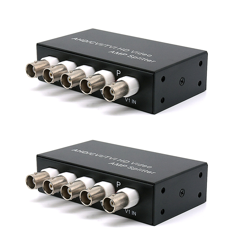 JINMY 2X Signal 1 in 4 Out AHD/CVI/TVI Video Splitter HD Coaxial Camera,Black