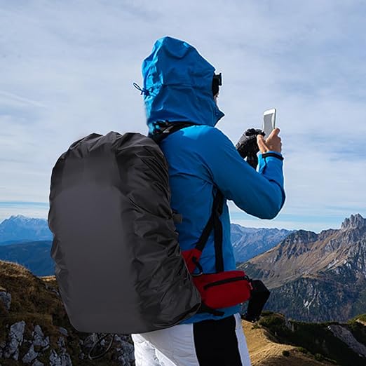 1 Piece of Black Waterproof Backpack Cover, Convenient Backpack Rain Cover, Dust Cover, Outdoor Cycling and Mountaineering Protector (30-40l)