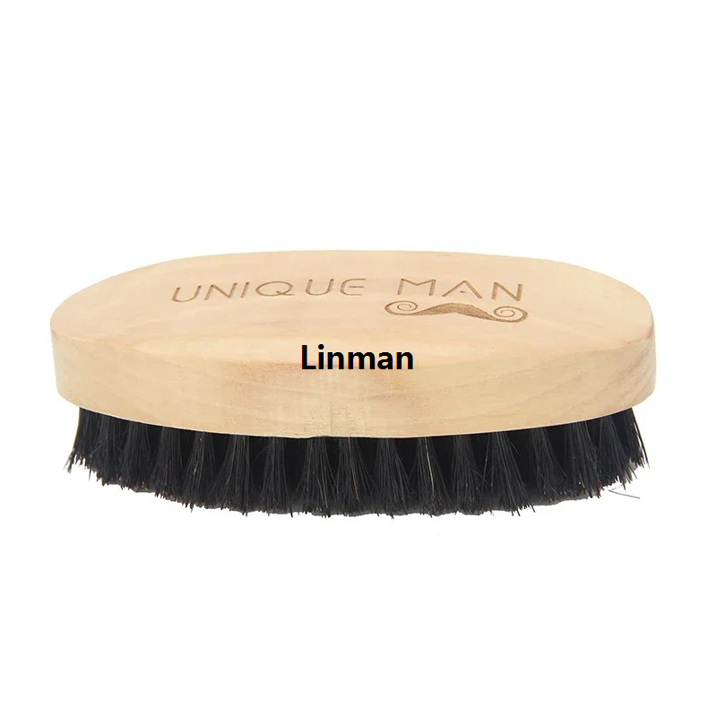 Linman Wooden Hair Beard Brush For Men Natural Wood Comb Boar Bristle MFashion ustache Brush Travel Men's Waves Brush Gifts Birthday Beard Care