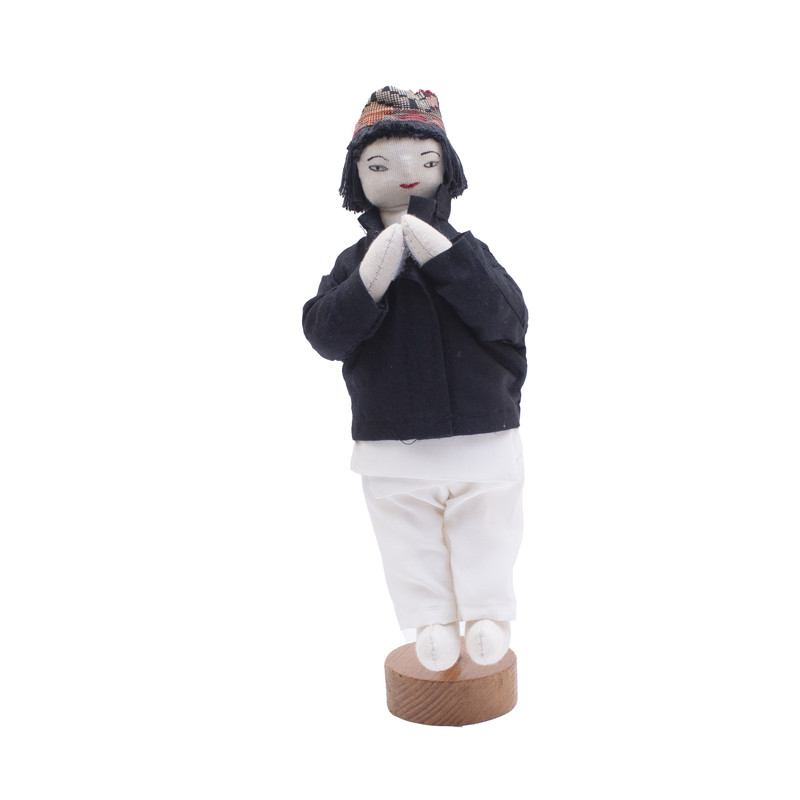 White/Black Traditional Namaste Doll Thakali Man