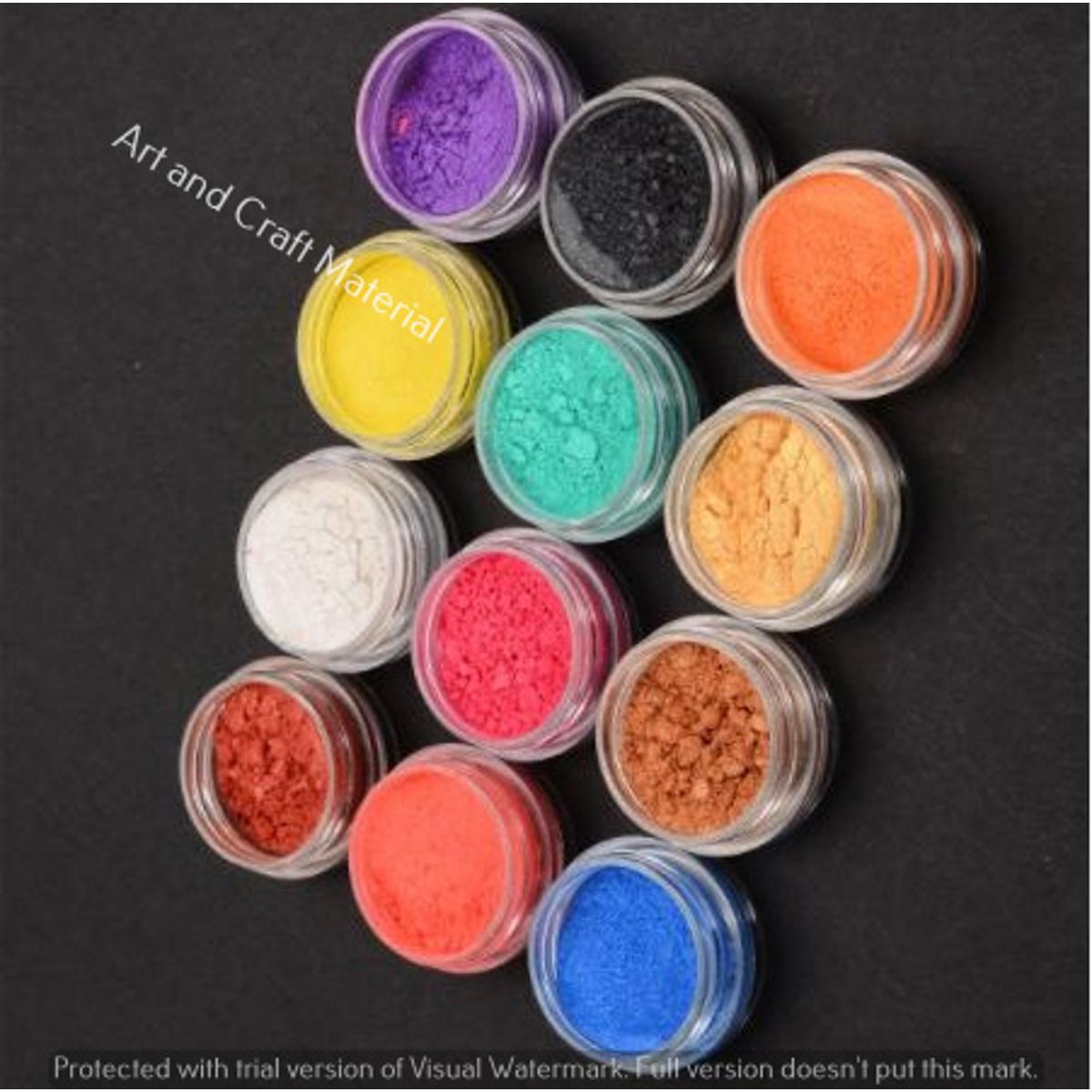 Bizzy Pack of 12 - Mica Powder Pigments, Epoxy Resin Powder Pigments, 6 Metallic Shades 6 Matt Shades Color Pigments For Jewelry Making, Epoxy Resin, Soap Candle Making - Mica Powder Resin