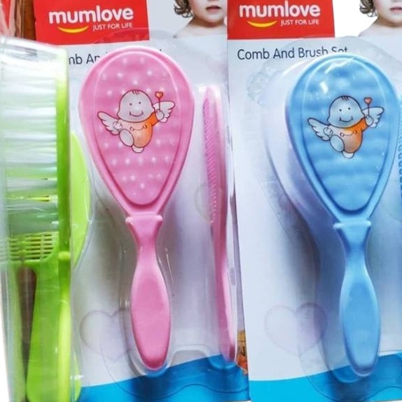 Baby Plastic Hair Brush & Comb Set - With Suction Card for Easy Face Cleaning