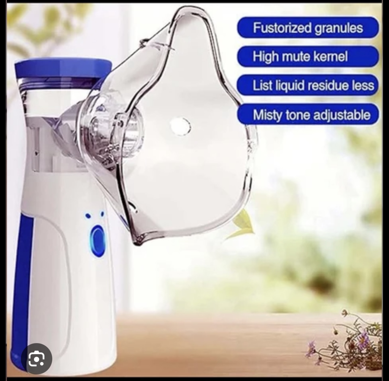 Portable Mesh Nebulizer for Adults & Kids - Handheld USB Rechargeable Cool Mist Inhaler with 2 Masks & Mouthpiece (White)