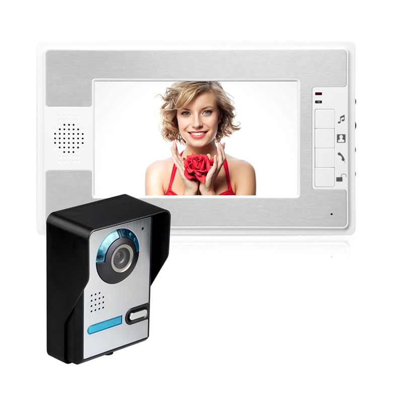 ARELENE 7Inch Monitor HD Camera Video Door Phone Doorbell Intercom System IR Night Vision Wired Doorbell Camera Wireless EU Plug