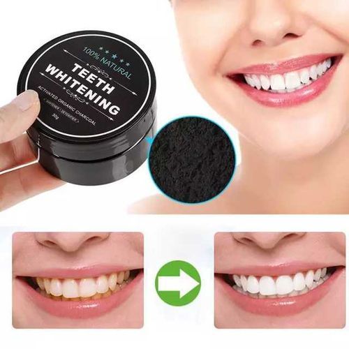Black Activated Coconut Charcoal Miracle Teeth Whitener Powder