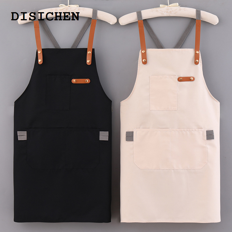 DISICHEN Fifty percent discount 1Pcs Canvas Apron Men's Catering Kitchen Coffee Work Apron Flower Shop Korean Style Western Style Work Clothes Women's Belt Pock