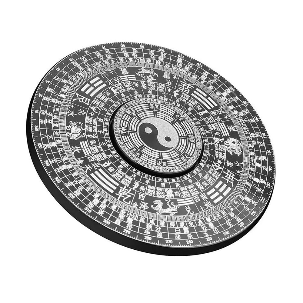 Gyroscope Handheld Tai Chi Fingertip Gyro Aluminium Alloy Bagua Pattern Finger Spinner Retro Chinese Style Fidget Spinner Office